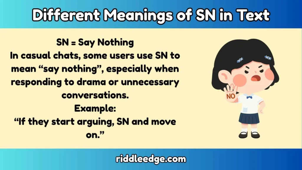Different Meanings of SN in Text