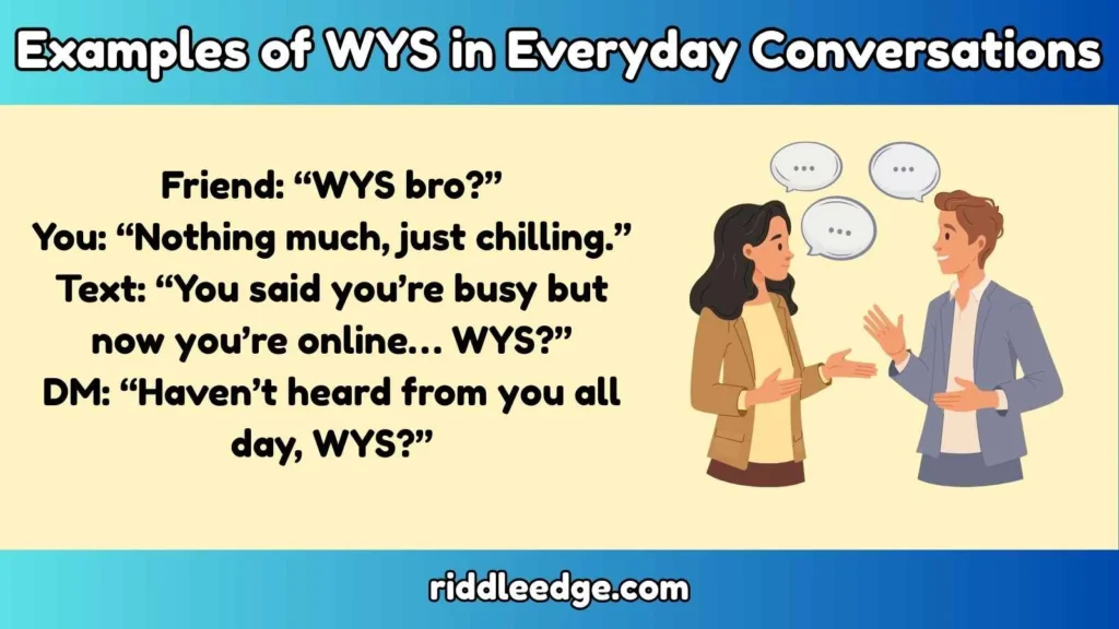 Examples of WYS in Everyday Conversations