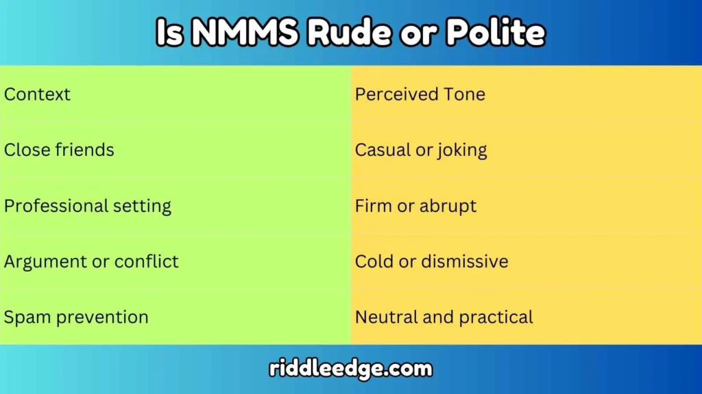 Is NMMS Rude or Polite