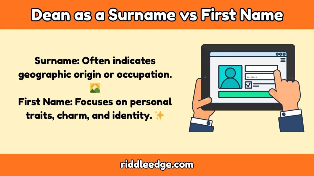 Dean as a Surname vs First Name