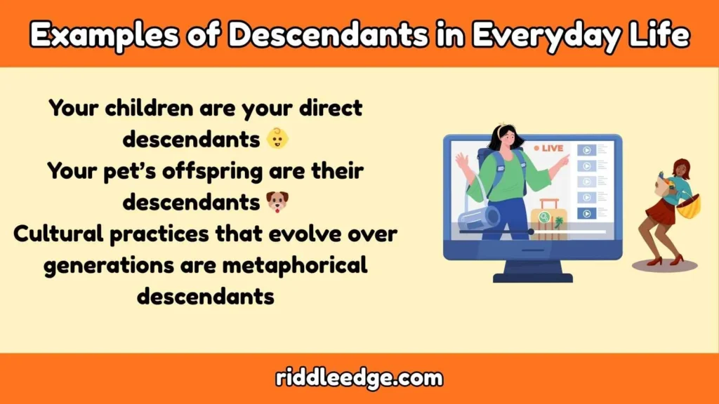 Examples of Descendants in Everyday Life