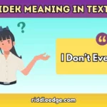 IDEK Meaning in Text