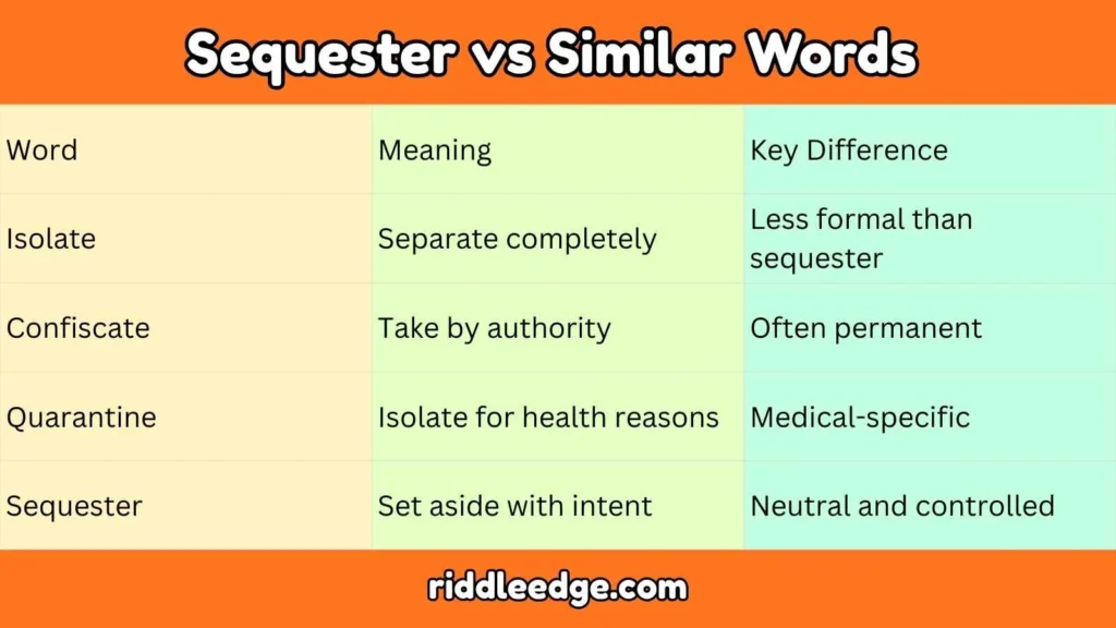 Sequester vs Similar Words 